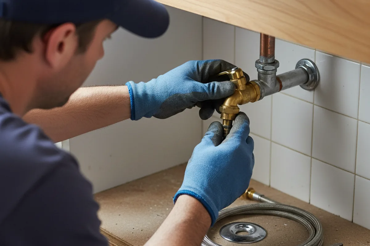 Shutoff valve and fitting work during Burst Pipe Repair in East Chicago